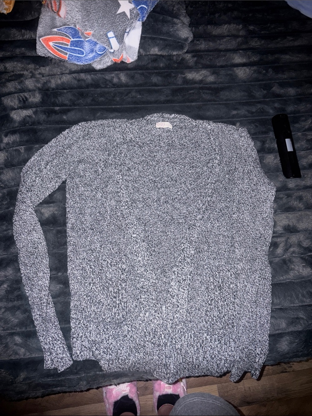 Gray Knit Cardigan